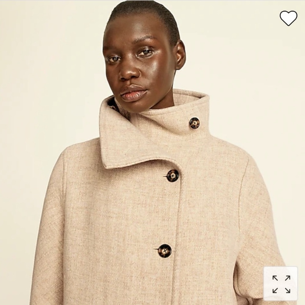 J. Crew Cream Italian Stadium Cloth Coat - Picture 2 of 6